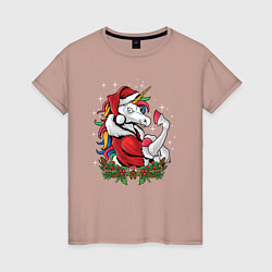Женская футболка Unicorn Santa