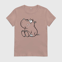 Женская футболка Бегемотик детский cotton theme