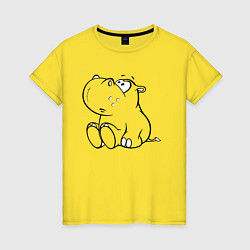 Женская футболка Бегемотик детский cotton theme