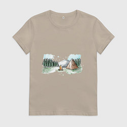 Женская футболка Поход в горы