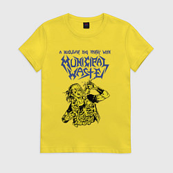 Футболка хлопковая женская Nuclear keg party with Municipal Waste, цвет: желтый