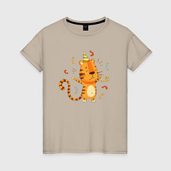 Женская футболка Праздничный тигр