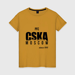 Футболка хлопковая женская CSKA since 1911, цвет: горчичный