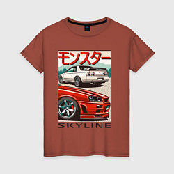 Женская футболка Nissan Skyline Ниссан Скайлайн