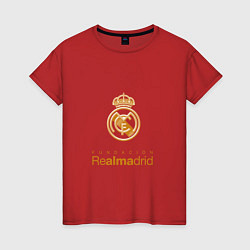 Футболка хлопковая женская Real Madrid Logo, цвет: красный