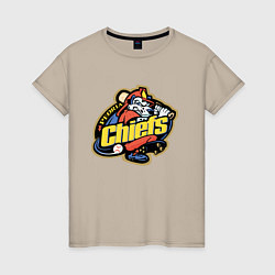 Футболка хлопковая женская Peoria Chiefs - baseball team, цвет: миндальный