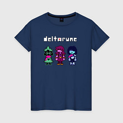 Женская футболка Deltarune лого персонажи