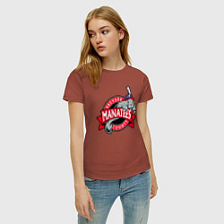 Футболка хлопковая женская Brevard County Manatees - baseball team, цвет: кирпичный — фото 2