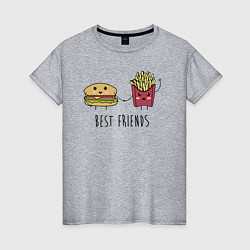 Женская футболка Hamburger and fries are best friends