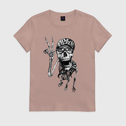 Футболка хлопковая женская Skeleton dude, цвет: пыльно-розовый