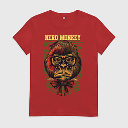 Женская футболка Обезьяна ботан