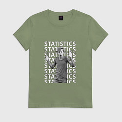 Футболка хлопковая женская Lil Timmy Tim Statistics, цвет: авокадо