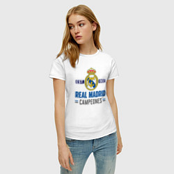 Футболка хлопковая женская Real Madrid Реал Мадрид, цвет: белый — фото 2