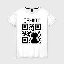 Женская футболка QR КОТ КОТЕНОК