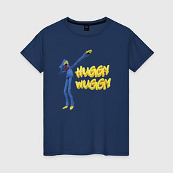 Футболка хлопковая женская Хаги ваги Huggy Wuggy Poppy Playtime, цвет: тёмно-синий