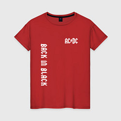 Футболка хлопковая женская ACDC Рок, цвет: красный