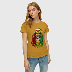 Футболка хлопковая женская Rasta lioN, цвет: горчичный — фото 2