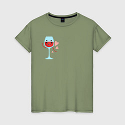 Женская футболка Вино к сыру