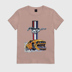 Женская футболка Мустанг раскрыл пасть!