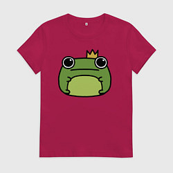 Футболка хлопковая женская Frog Lucky король, цвет: маджента