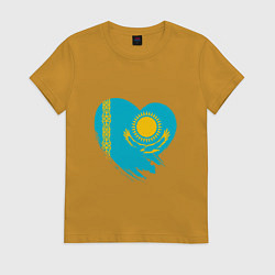 Женская футболка Сердце - Казахстан