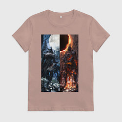 Женская футболка Dark Souls x Bloodborne Дарк Соулс