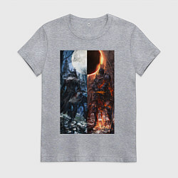 Женская футболка Dark Souls x Bloodborne Дарк Соулс