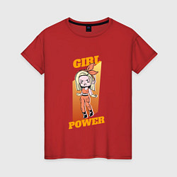 Футболка хлопковая женская Girl Power Anime, цвет: красный