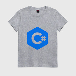 Футболка хлопковая женская Язык программирования C Sharp, цвет: меланж