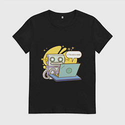 Женская футболка Я не робот Програмерский мем