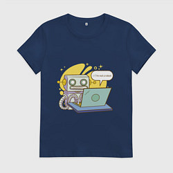 Женская футболка Я не робот Програмерский мем