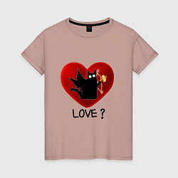 Женская футболка WHAT CAT LOVE Сердце