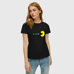 Футболка хлопковая женская Pac - man Для пары, цвет: черный — фото 2
