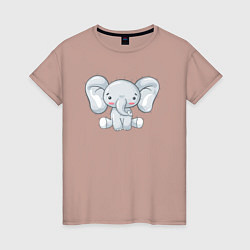 Женская футболка Маленький милый слоненок
