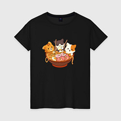 Женская футболка Kawaii Cat Ramen