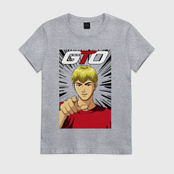 Футболка хлопковая женская Eikichi finger, цвет: меланж