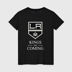 Футболка хлопковая женская Los Angeles Kings, Лос Анджелес Кингз, цвет: черный