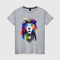 Футболка хлопковая женская Color lion! Neon!, цвет: меланж