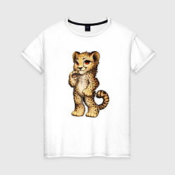 Женская футболка Прикольный милый леопардик