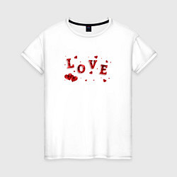 Женская футболка Рубиновая Надпись Любовь Love