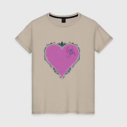 Женская футболка Розовое сердце !