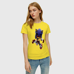 Футболка хлопковая женская Sonic Exe Hedgehog, цвет: желтый — фото 2