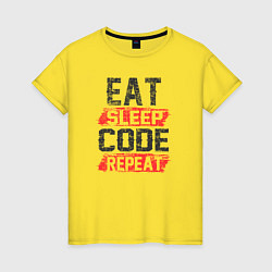 Женская футболка EAT SLEEP CODE REPEAT