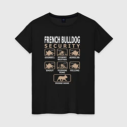 Женская футболка Охрана - Французский бульдог