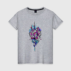 Женская футболка Акварельный графичный цветок