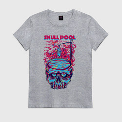 Женская футболка Череп с бассейном