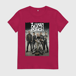 Футболка хлопковая женская Five Finger Death Punch!, цвет: маджента