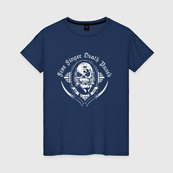 Футболка хлопковая женская Five Finger Death Punch Skull, цвет: тёмно-синий