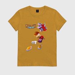 Футболка хлопковая женская Rayman в прыжке, цвет: горчичный