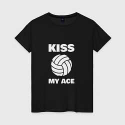 Футболка хлопковая женская Kiss - My Ace, цвет: черный